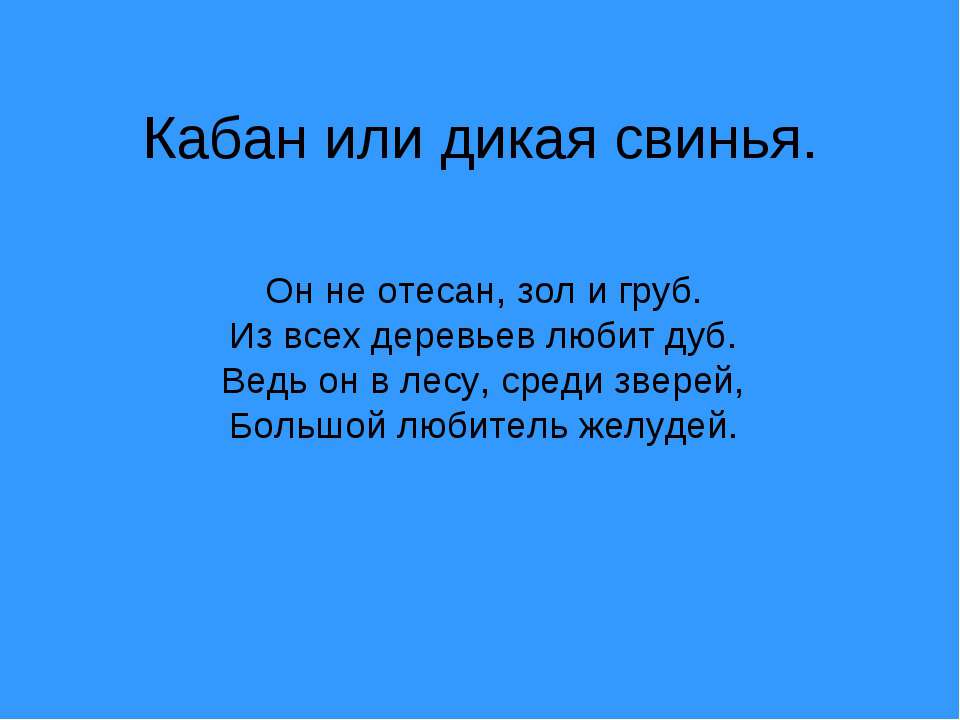 Кабан или дикая свинья - Класс учебник | Академический школьный учебник скачать | Сайт школьных книг учебников uchebniki.org.ua