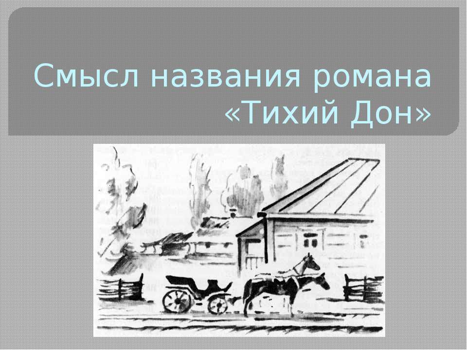 Смысл названия романа «Тихий Дон» - Класс учебник | Академический школьный учебник скачать | Сайт школьных книг учебников uchebniki.org.ua