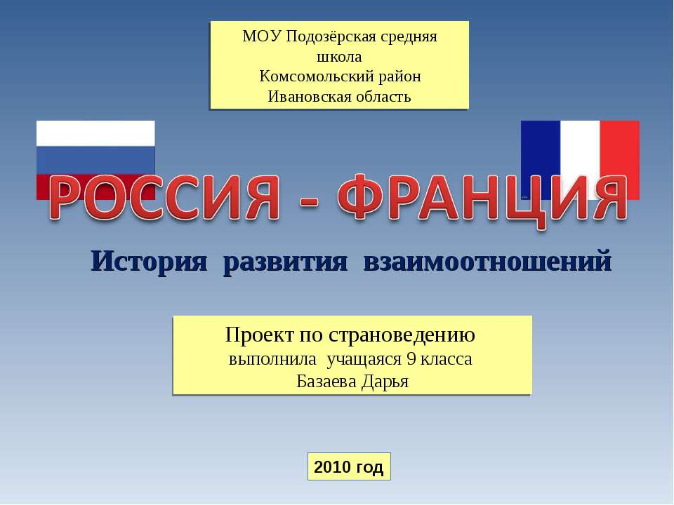 Россия - Франция История развития взаимоотношений - Класс учебник | Академический школьный учебник скачать | Сайт школьных книг учебников uchebniki.org.ua