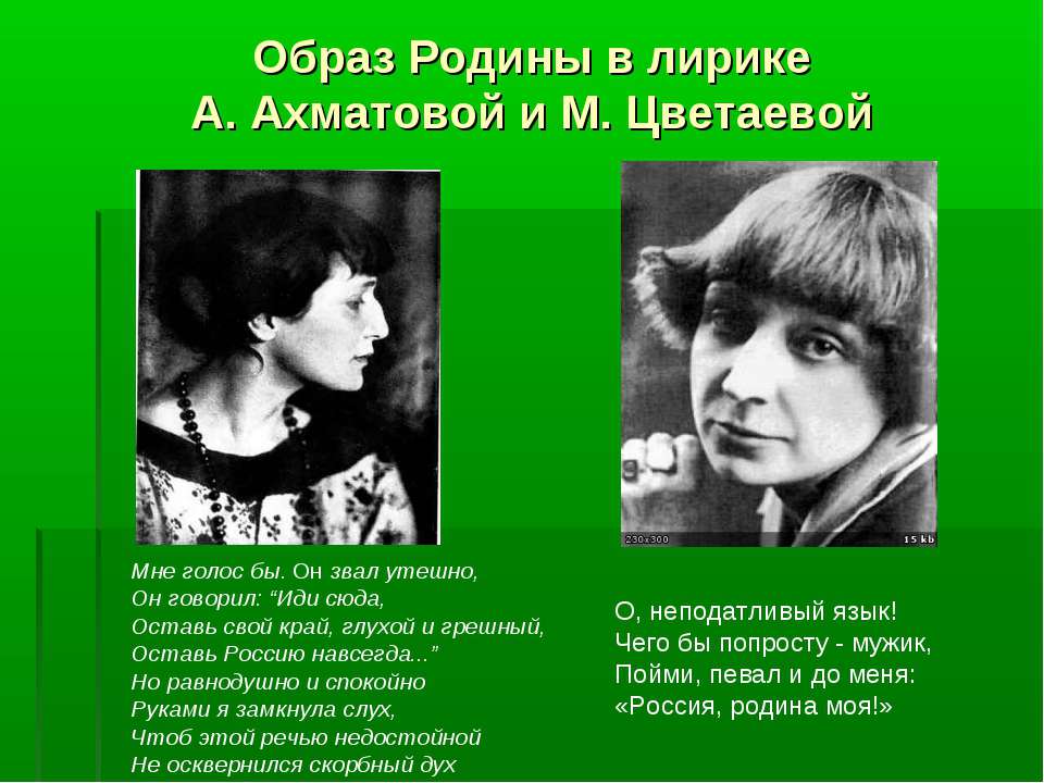 Образ Родины в лирике А. Ахматовой и М. Цветаевой - Класс учебник | Академический школьный учебник скачать | Сайт школьных книг учебников uchebniki.org.ua