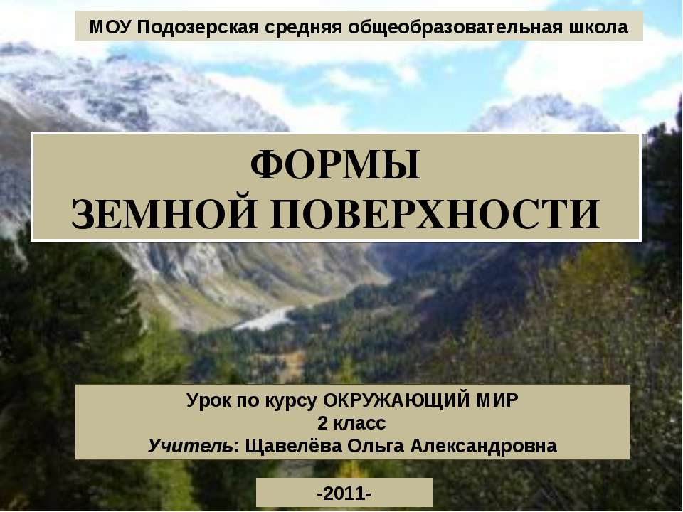 Формы земной поверхности 2 класс - Класс учебник | Академический школьный учебник скачать | Сайт школьных книг учебников uchebniki.org.ua