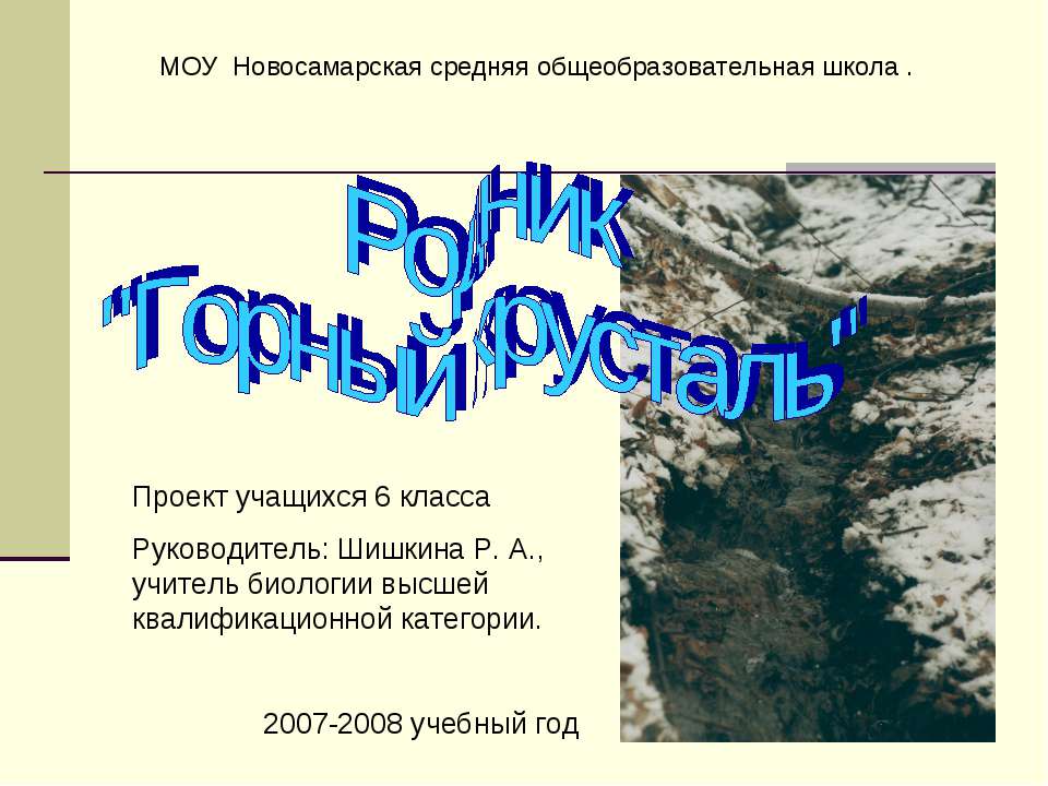 Родник "Горный хрусталь" - Класс учебник | Академический школьный учебник скачать | Сайт школьных книг учебников uchebniki.org.ua