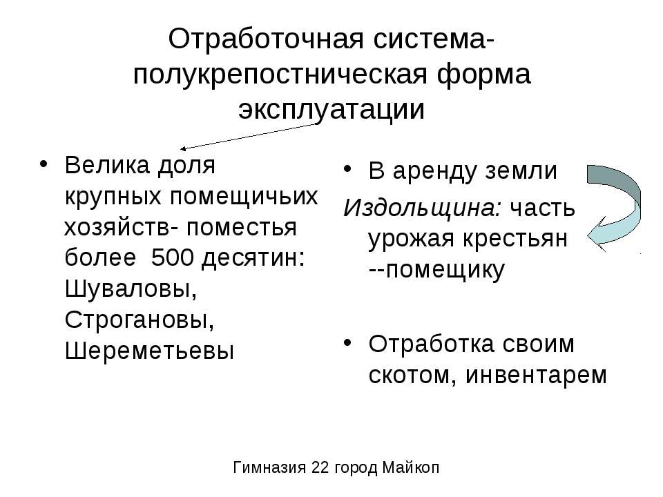 Отработочная система-полукрепостническая форма эксплуатации - Класс учебник | Академический школьный учебник скачать | Сайт школьных книг учебников uchebniki.org.ua