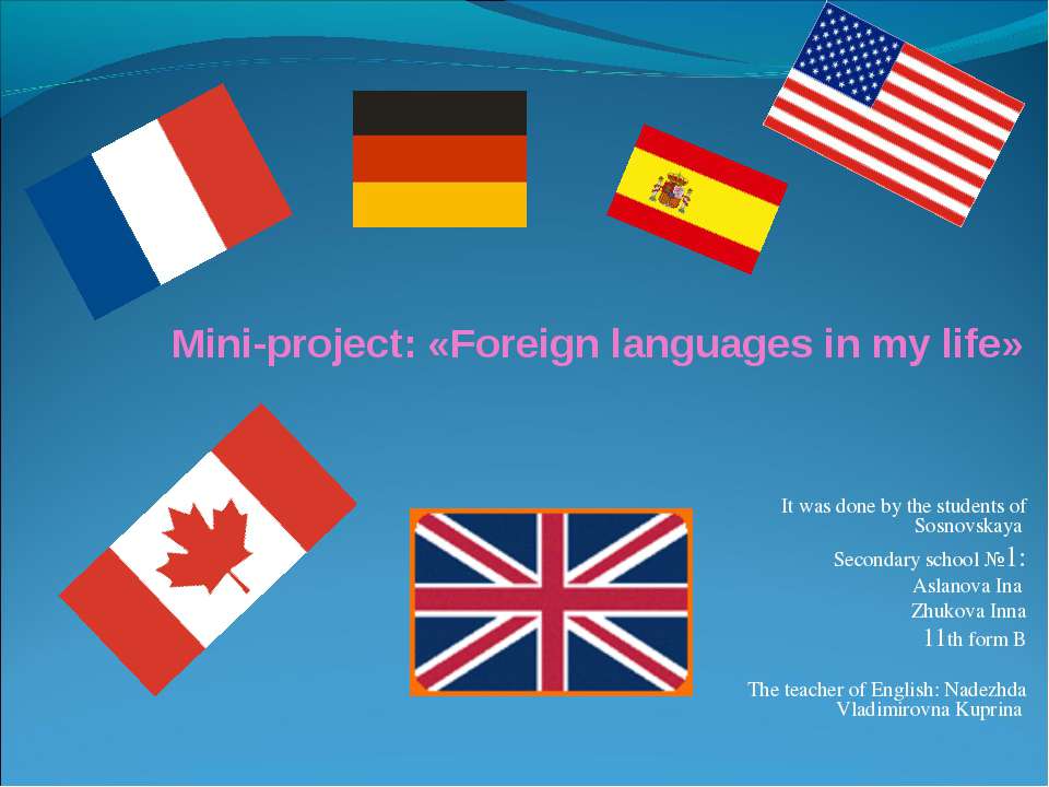 Mini-project: «Foreign languages in my life» - Класс учебник | Академический школьный учебник скачать | Сайт школьных книг учебников uchebniki.org.ua