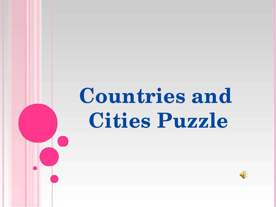 Countries and Cities Puzzle - Класс учебник | Академический школьный учебник скачать | Сайт школьных книг учебников uchebniki.org.ua