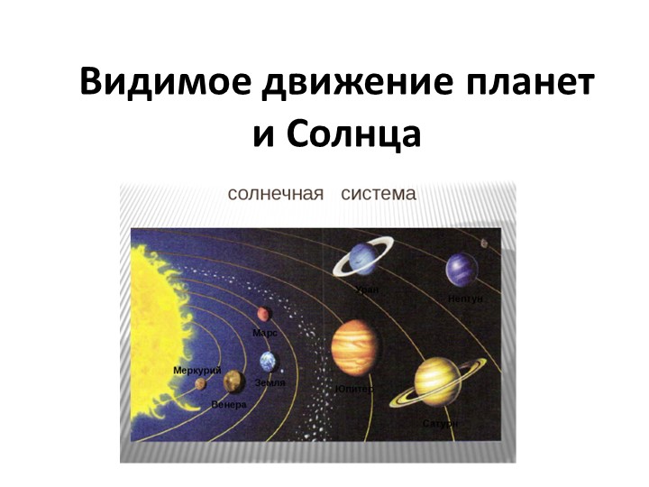 Презентация по астрономии на тему "Видимое движение планет и Солнца. Движение Луны и затмения." (10-11 класс) - Класс учебник | Академический школьный учебник скачать | Сайт школьных книг учебников uchebniki.org.ua