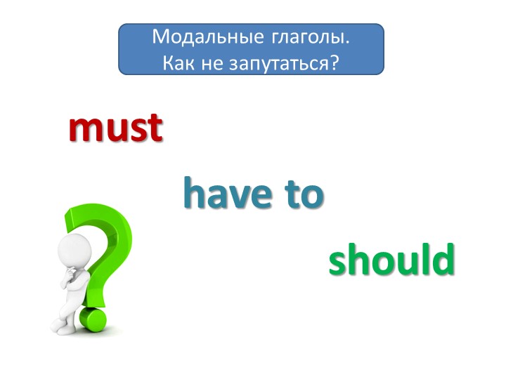 Презентация "Модальные глаголы must, have to, should. Как не запутаться?" - Класс учебник | Академический школьный учебник скачать | Сайт школьных книг учебников uchebniki.org.ua