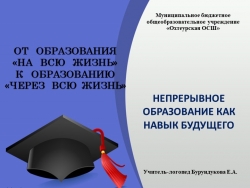 Презентация "НЕПРЕРЫВНОЕ ОБРАЗОВАНИЕ КАК НАВЫК БУДУЩЕГО". Из опыта работы - Класс учебник | Академический школьный учебник скачать | Сайт школьных книг учебников uchebniki.org.ua