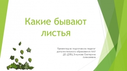 Презентация "Какие бывают листья" - Класс учебник | Академический школьный учебник скачать | Сайт школьных книг учебников uchebniki.org.ua