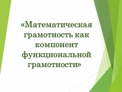 Презентация на тему «Математическая грамотность» - Класс учебник | Академический школьный учебник скачать | Сайт школьных книг учебников uchebniki.org.ua