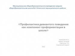 "Профилактика девиантного поведения как компонент профориентации в школе" - Класс учебник | Академический школьный учебник скачать | Сайт школьных книг учебников uchebniki.org.ua