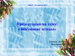 Презентация на тему :"Зимующие птицы" - Класс учебник | Академический школьный учебник скачать | Сайт школьных книг учебников uchebniki.org.ua