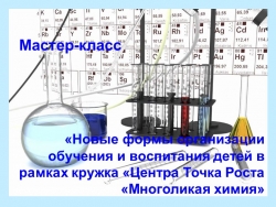 Мастер-класс «Новые формы организации обучения и воспитания детей в рамках кружка «Центра Точка Роста «Многоликая химия» - Класс учебник | Академический школьный учебник скачать | Сайт школьных книг учебников uchebniki.org.ua