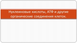 Презентация по биологии на тему "Нуклеиновые кислоты, АТФ и другие органические соединения клетки" (10 класс) - Класс учебник | Академический школьный учебник скачать | Сайт школьных книг учебников uchebniki.org.ua