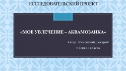 Презентация "Мое увлечение - аквамозаика" - Класс учебник | Академический школьный учебник скачать | Сайт школьных книг учебников uchebniki.org.ua