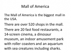 Презентация по английскому языку "Mall of America " - Класс учебник | Академический школьный учебник скачать | Сайт школьных книг учебников uchebniki.org.ua