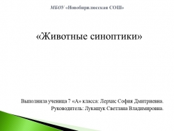 Презентация учебного проекта по биологии "Животные-синоптики" - Класс учебник | Академический школьный учебник скачать | Сайт школьных книг учебников uchebniki.org.ua