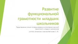 "Развитие функциональной грамотности младших школьников" - Класс учебник | Академический школьный учебник скачать | Сайт школьных книг учебников uchebniki.org.ua