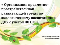 Презентация « Организация пространственной предметно-развивающей среды по экологическому воспитанию в ДОУс учётом ФГОС - Класс учебник | Академический школьный учебник скачать | Сайт школьных книг учебников uchebniki.org.ua