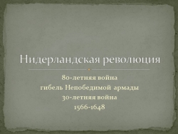 Презентация "Нидерландская революция" (7 класс) - Класс учебник | Академический школьный учебник скачать | Сайт школьных книг учебников uchebniki.org.ua