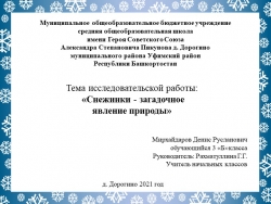 Исследовательская работа "Снежинки -загадочное явление природы". - Класс учебник | Академический школьный учебник скачать | Сайт школьных книг учебников uchebniki.org.ua