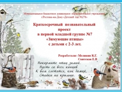 Краткосрочный познавательный проект в первой младшей группе №7 «Зимующие птицы» с детьми с 2-3 лет. - Класс учебник | Академический школьный учебник скачать | Сайт школьных книг учебников uchebniki.org.ua