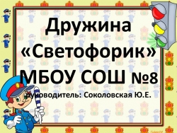 Презентация - отчёт "Дружина "Светофорик" - Класс учебник | Академический школьный учебник скачать | Сайт школьных книг учебников uchebniki.org.ua