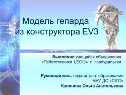 Презентация по робототехнике "Модель гепарда" (3 класс) - Класс учебник | Академический школьный учебник скачать | Сайт школьных книг учебников uchebniki.org.ua