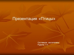 Презентация для детей средней группы на тему "Птицы" - Класс учебник | Академический школьный учебник скачать | Сайт школьных книг учебников uchebniki.org.ua