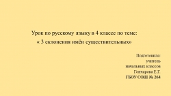 Презентация по русскому языку на тему "3 склонения имён существительных" (4 класс) - Класс учебник | Академический школьный учебник скачать | Сайт школьных книг учебников uchebniki.org.ua