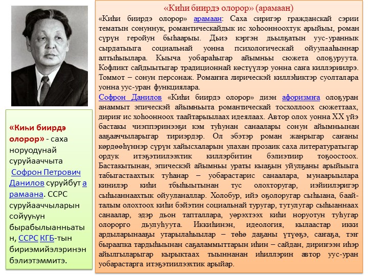 Презентация "Киһи биирдэ олорор"Софрон Данилов - Класс учебник | Академический школьный учебник скачать | Сайт школьных книг учебников uchebniki.org.ua