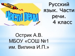 Презентация к методической разработке урока русского языка "Части речи" (4 класс) - Класс учебник | Академический школьный учебник скачать | Сайт школьных книг учебников uchebniki.org.ua