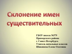 Презентация к уроку русского языка на тему "Склонения имен существительных" (4 класс) - Класс учебник | Академический школьный учебник скачать | Сайт школьных книг учебников uchebniki.org.ua