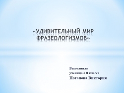 Презентация "Удивительный мир фразеологизмов". - Класс учебник | Академический школьный учебник скачать | Сайт школьных книг учебников uchebniki.org.ua