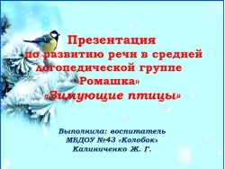 Презентация к занятию по развитию речи "Зимующие птицы"в средней логопедической группе "Ромашка" - Класс учебник | Академический школьный учебник скачать | Сайт школьных книг учебников uchebniki.org.ua