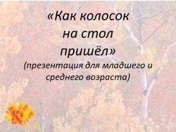 Презентация "Как колосок на стол пришёл" - Класс учебник | Академический школьный учебник скачать | Сайт школьных книг учебников uchebniki.org.ua