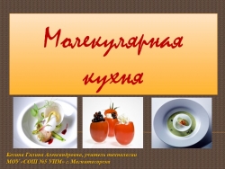 Презентация по технологии "Молекулярная кухня" 7 класс - Класс учебник | Академический школьный учебник скачать | Сайт школьных книг учебников uchebniki.org.ua