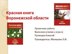 Презентация по окружающему миру "Красная книга Воронежской области" (2 класс) - Класс учебник | Академический школьный учебник скачать | Сайт школьных книг учебников uchebniki.org.ua