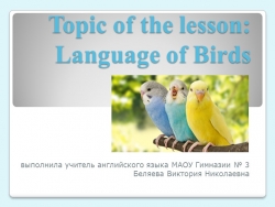 Презентация к уроку английского языка на тему "Language of Birds" (7 класс) - Класс учебник | Академический школьный учебник скачать | Сайт школьных книг учебников uchebniki.org.ua