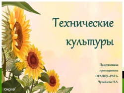 Презентация по основам агрономии "Технические культуры" - Класс учебник | Академический школьный учебник скачать | Сайт школьных книг учебников uchebniki.org.ua