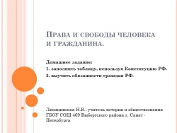 Презентация по обществознанию " Права и свободы человека и гражданина в РФ." (9 класс) - Класс учебник | Академический школьный учебник скачать | Сайт школьных книг учебников uchebniki.org.ua