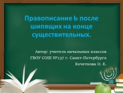 Презентация по русскому языку на тему "Правописание Ь после шипящих на конце существительных" - Класс учебник | Академический школьный учебник скачать | Сайт школьных книг учебников uchebniki.org.ua