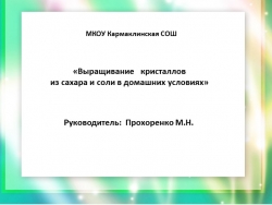 Презентация по окружающему миру "«Выращивание кристаллов из сахара и соли в домашних условиях» 4 класс - Класс учебник | Академический школьный учебник скачать | Сайт школьных книг учебников uchebniki.org.ua